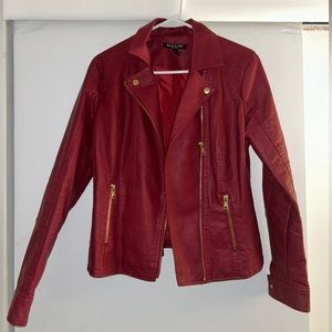 Baccini Red Faux Leather Jacket